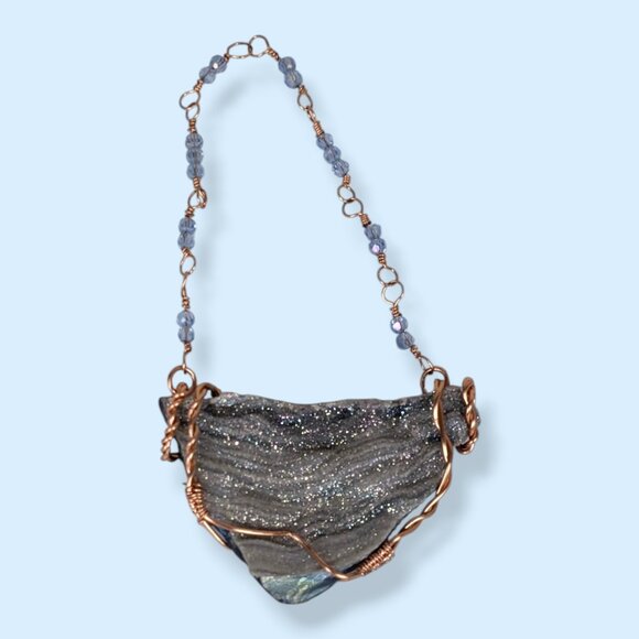 Copper Wire Sparkling Stone Decorative Pendant - Picture 4 of 5